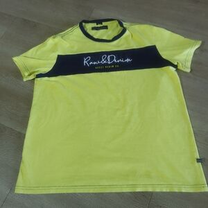 Quest Denim Yellow and Black  Sleeve Tee